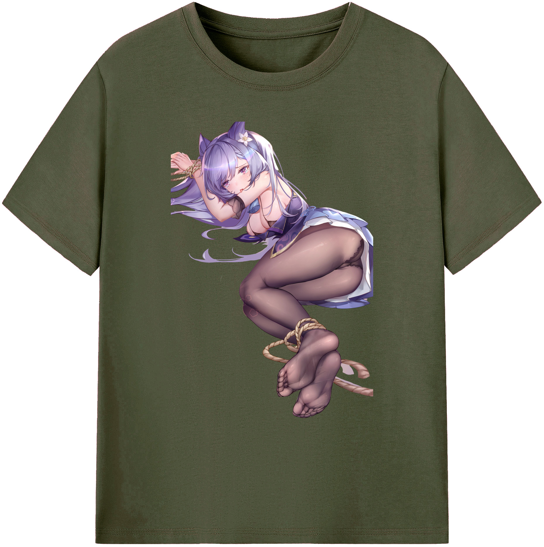 げんし神 刻晴 こくせい genshin Kokusei 綿100％ メンズ半袖Tシャツ｜肌触りやわらか＆通気性